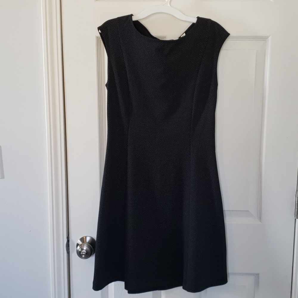 black and white polka dot dress